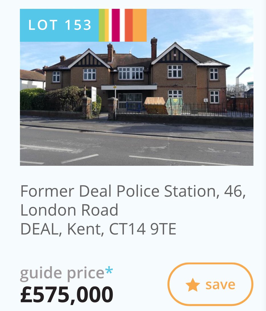 <a href="/Deal_Town/">Deal Town</a> Great location and it’s up For Sale on 21 April 2021 ....  ideal for aspiring new residents to Deal....

Formerly Deal Police Station ... but apparently no longer required by Deal residents