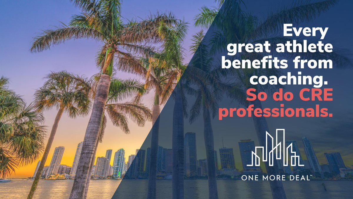 BStrickCCIM's tweet photo. Every great athlete benefits from coaching.
So do #CRE professionals.
Visit https://t.co/I50Fw85Pjc to get the tools and guidance you need to make #OneMoreDeal
https://t.co/N6YPo906iO #commercialrealestate #producer #CRESales #CREagent #CREbroker https://t.co/e4TF9olbrg