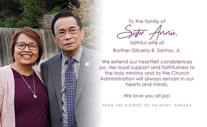 LledoGretchen's tweet photo. Ako at ang aking buong sambahayan ay taos pusong nakikiramay sa inyong Pamilyang naiwan ka Jun Santos at ka Anie Santos. We love you po
#IglesiaNiCristo🇮🇹 https://t.co/U3GtWTfalW