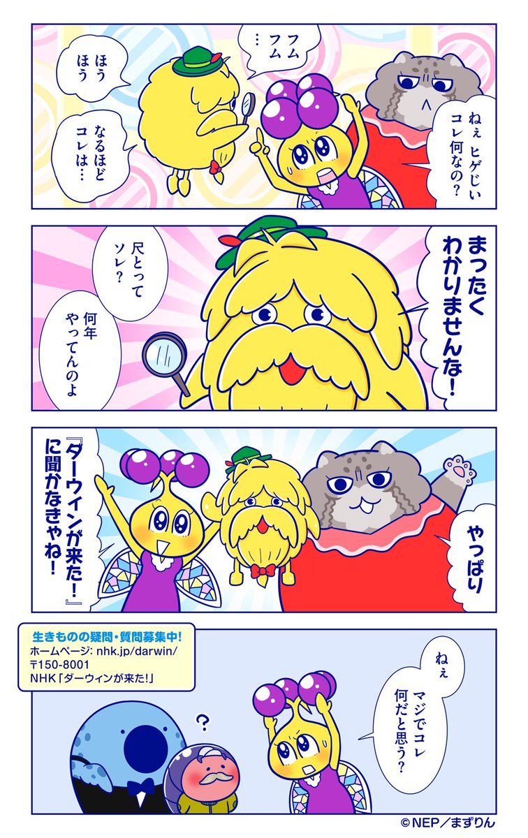 ダーウィンが来た キッチン マヌ ル 営業中 身近な不思議から壮大な謎まで 皆さんの質問募集中です ダーウィンが来た マヌ ルのゆうべ まずりん ダーウィンが来た キッチン マヌ ル 営業中 身近な不思議から壮大な謎まで 皆さんの質問募集中です ダーウィンが来た マヌ ルのゆうべ まずりん