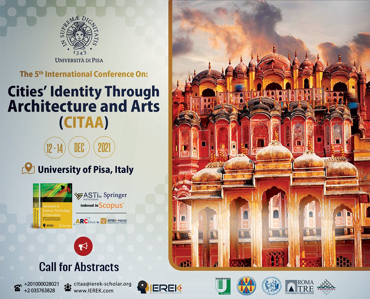 Ancient and historic buildings reflect the personality and identity of our cities. However, the process of restoring old buildings is significant and requires utmost precision.
You can now submit your abstract at:ierek.com/events/CITAA-5…
#IEREK #CITAA #Architecture #Arts #Heritage