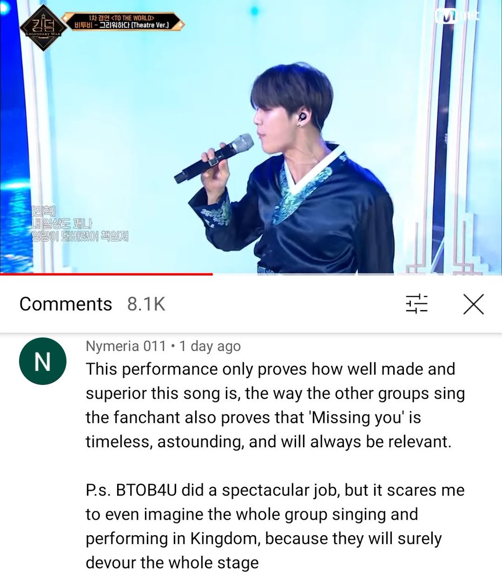 ".. the way the other groups sing the fanchant also proves that & #39;Missing You& #39; is timeless, astounding and will always be relevant... "  #BTOB_ON_KINGDOM " it