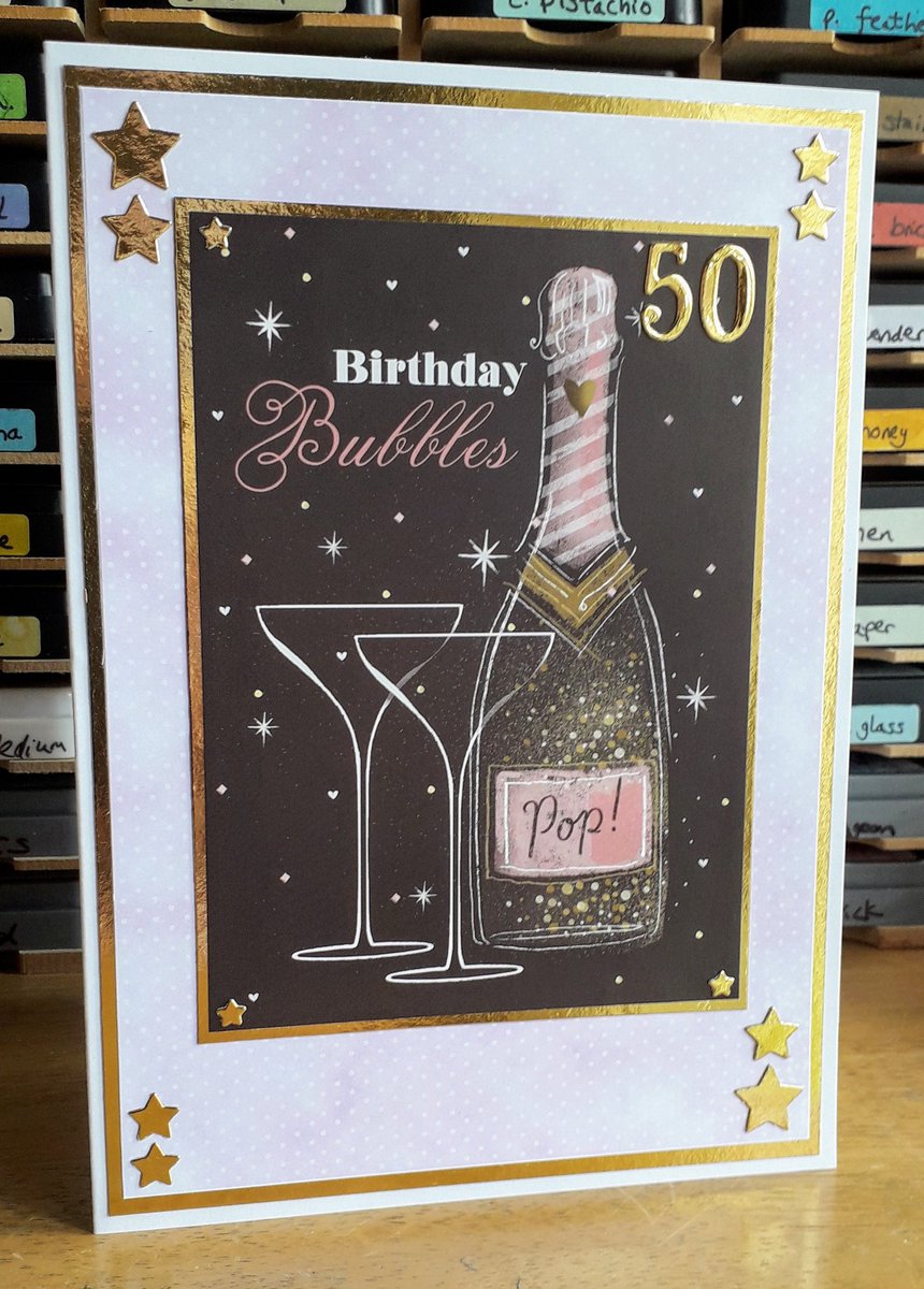 by_maxine's tweet photo. Happy Sunday everyone! This pretty 50th card was part of a recent order. #supportsmallbusiness #handmadecardsforsale #50thBirthday #BirthdayCardsforsale #HandcraftedByMaxineB #OrderbyDM https://t.co/Dapl1XsSgG