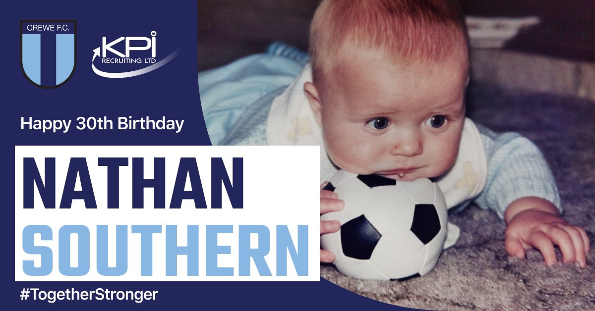 HAPPY BIRTHDAY HITMAN! 

<a href="/CreweFC/">Crewe FC</a> skipper <a href="/NathSouthern9/">Nath Southern</a>  turns 30years old today...

...Baller from birth! 

#NS9 #TheHitman #BirthdayBoy