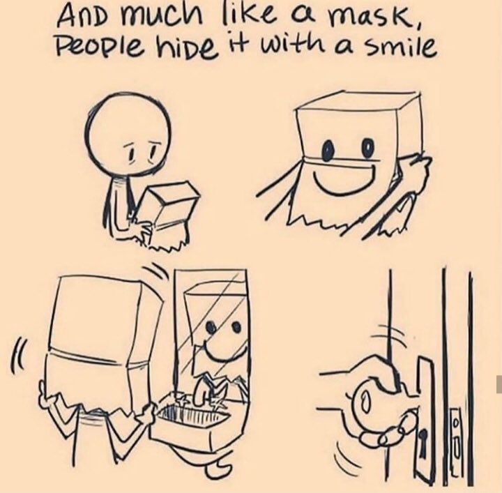 AkilaSilva8's tweet photo. Depression is quiet
And much like a mask. People hide it with a smile
Nobody can detect it. But yourself
The cheerier you are,the less they will suspect.
#deression https://t.co/7wjQezJEPb