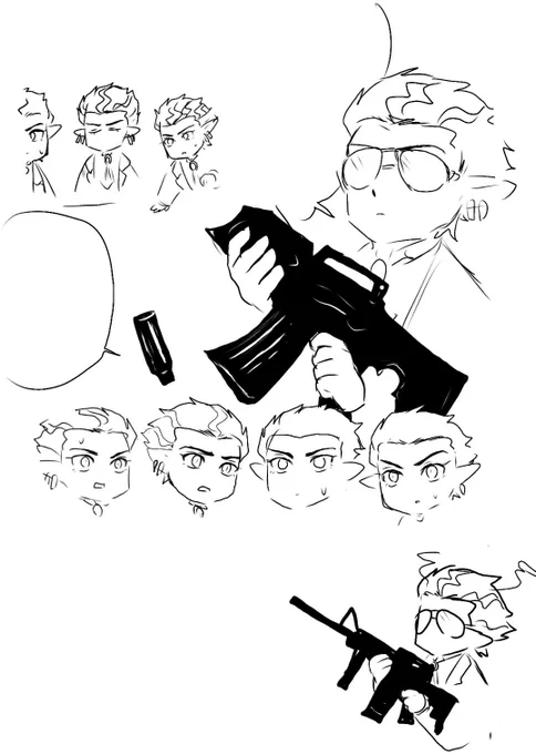 また魔メム漫画の脳内魔人描いてる 