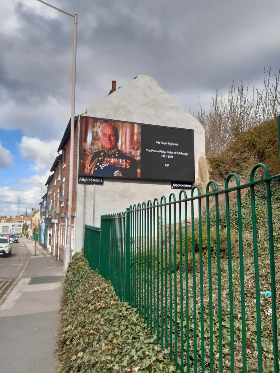 Mattersofpride's tweet image. Nice to see posters up in regards of Prince Phillip's passing. I cant help but feel he would have liked to see posters of the wildlife trust, D of E award scheme and other charities raising money on his behalf.