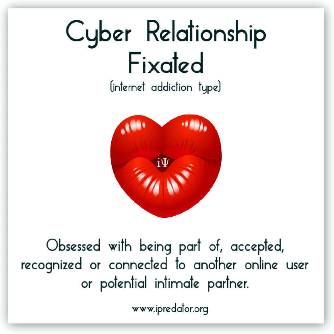 TheiPredator's tweet image. #InternetAddiction Type “Cyber Relationship Fixated” PSA by Michael Nuccitelli, Psy.D. #iPredator NYC - Educational #OnlineAddiction Factors, Types, Images - Post Free to Save, Share or Print: ipredator.co/internet-addic…