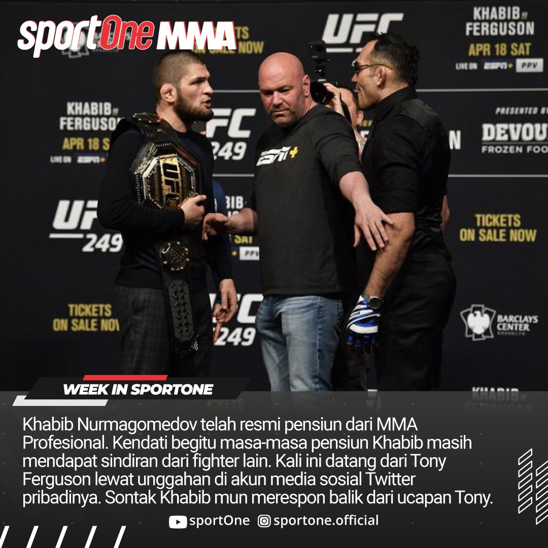 tvOneNews's tweet photo. Kilas balik informasi seputar dunia MMA terangkum dalam Week in sportOne. Mulai dari respon Khabib Nurmagomedov hingga sikap respect Devin Goodale.
--
Simak informasinya hanya di Youtube sportOne MMA dan https://t.co/GgtZcxM1Xk
--
#sportOneMMA #WeekinSportOne #UFC https://t.co/CAZ9wBofxV