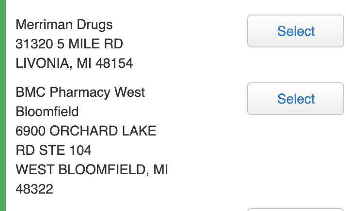 HEALTH MART pharmacies have open appointments in Livonia and West Bloomfield (have to create an account)  https://scrcxp.pdhi.com/Portal/Member/d1e1f5d5-007f-4167-b8d1-1ea83cb3b215/