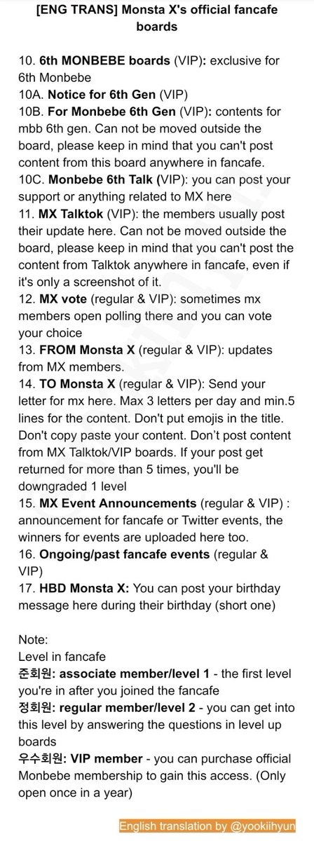 [ENG TRANS] Monsta X's fancafe boards + mini guide p2 (update 210411)