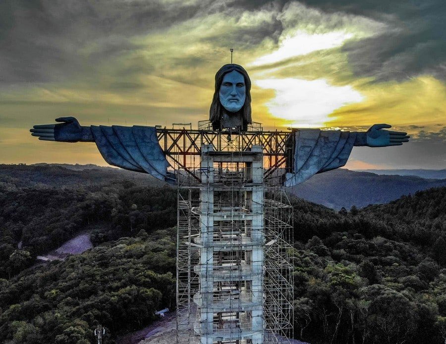 PrisonPlanet's tweet photo. Brazil building new ‘Christ the Protector’ statue taller than the one in Rio. https://t.co/1BJcihreg3