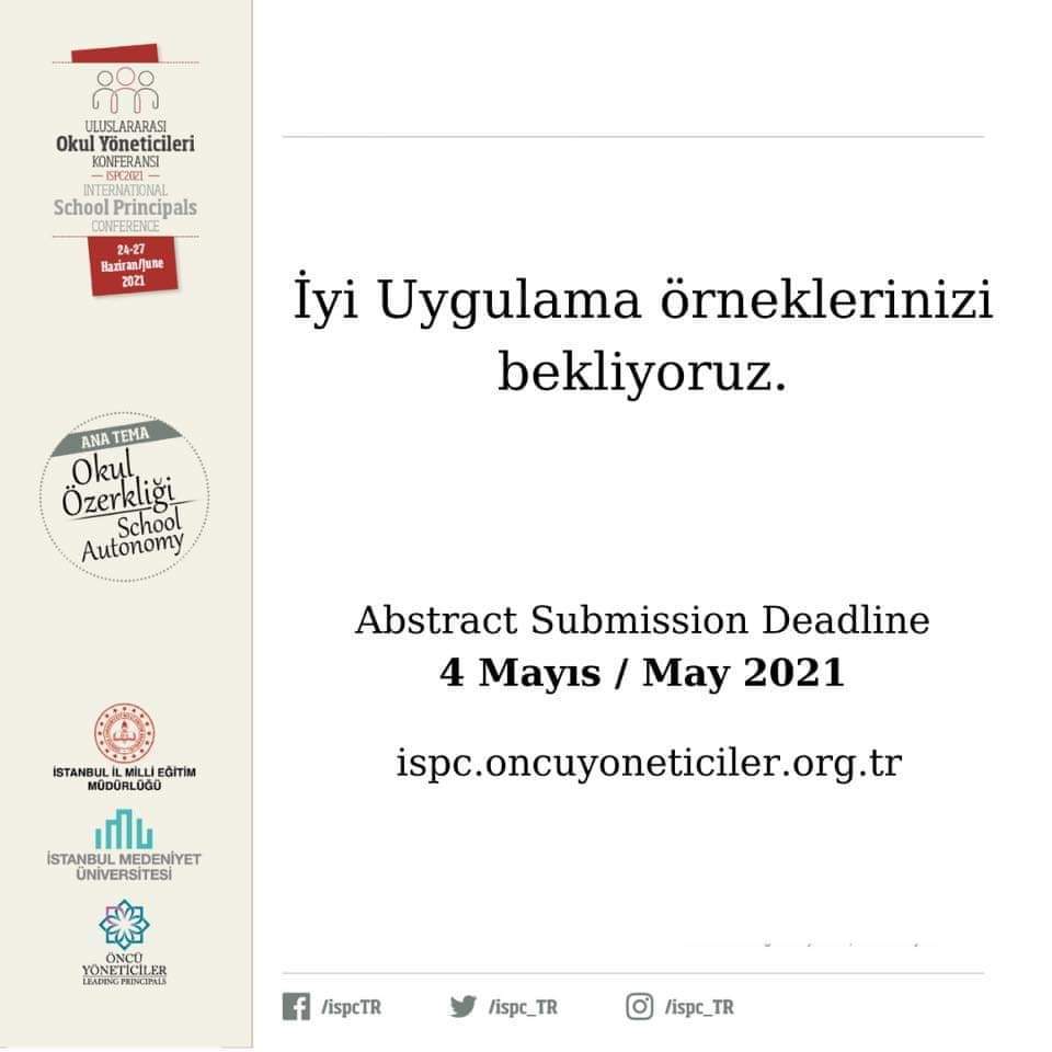 cetinyildiz's tweet image. Başvurular devam ediyor!

oncuyoneticiler.org.tr/ispc2021/

#ISPC2021 #ÖncüYöneticiler #Alanyazın #EtikOkul #YeniYazı