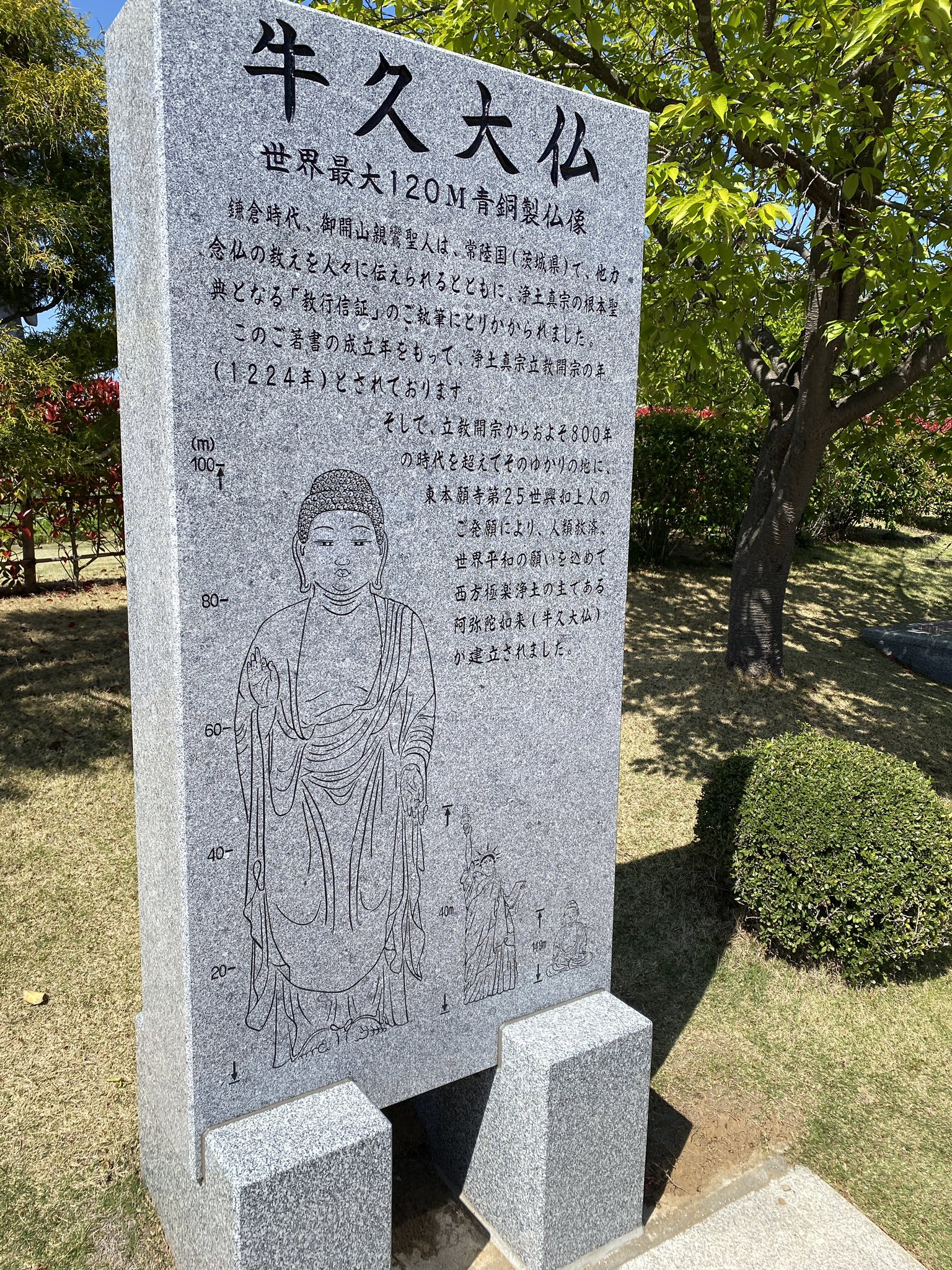 突撃レーザー ゆるめの牛久大仏イラスト 牛久大仏 自由の女神 奈良の大仏と比較される 白目 スペック情報 ミニ大仏 オート手水舎 T Co Trxwmru8t6 Twitter