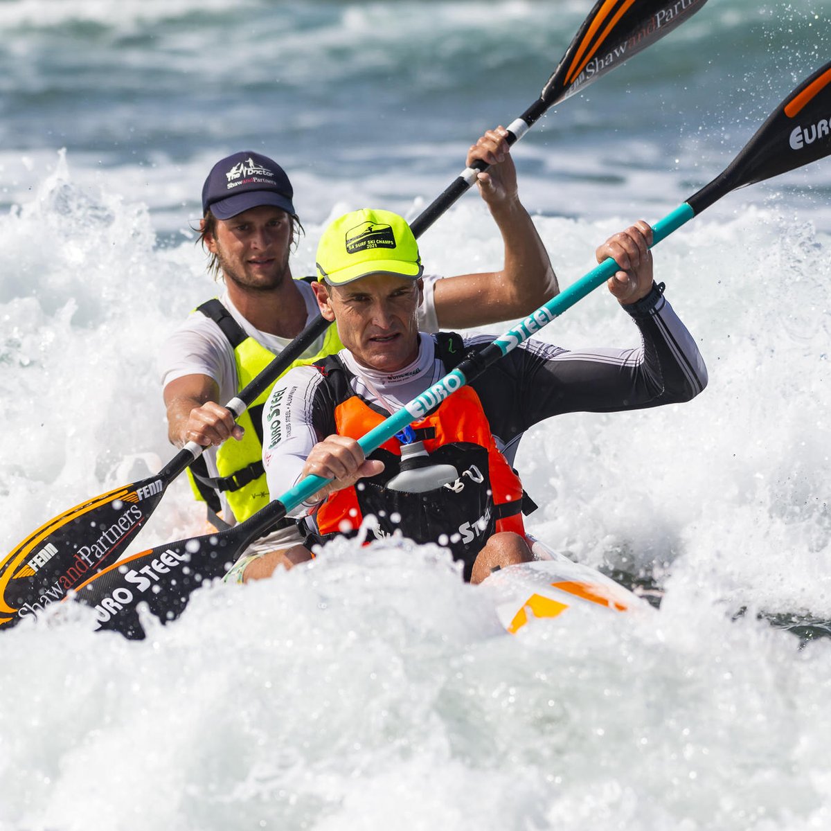 CanoeingSA's tweet photo. @Hank_McGregor and @meder_burn completed a rare cleansweep of singles and doubles titles at the @FennKayaks SA Surfski Champs held in Durban on the weekend when they won their S2 title races from Durban to Mdloti on Sunday.

Read the full story here https://t.co/R093GNLOhg https://t.co/umRMUZE1w4