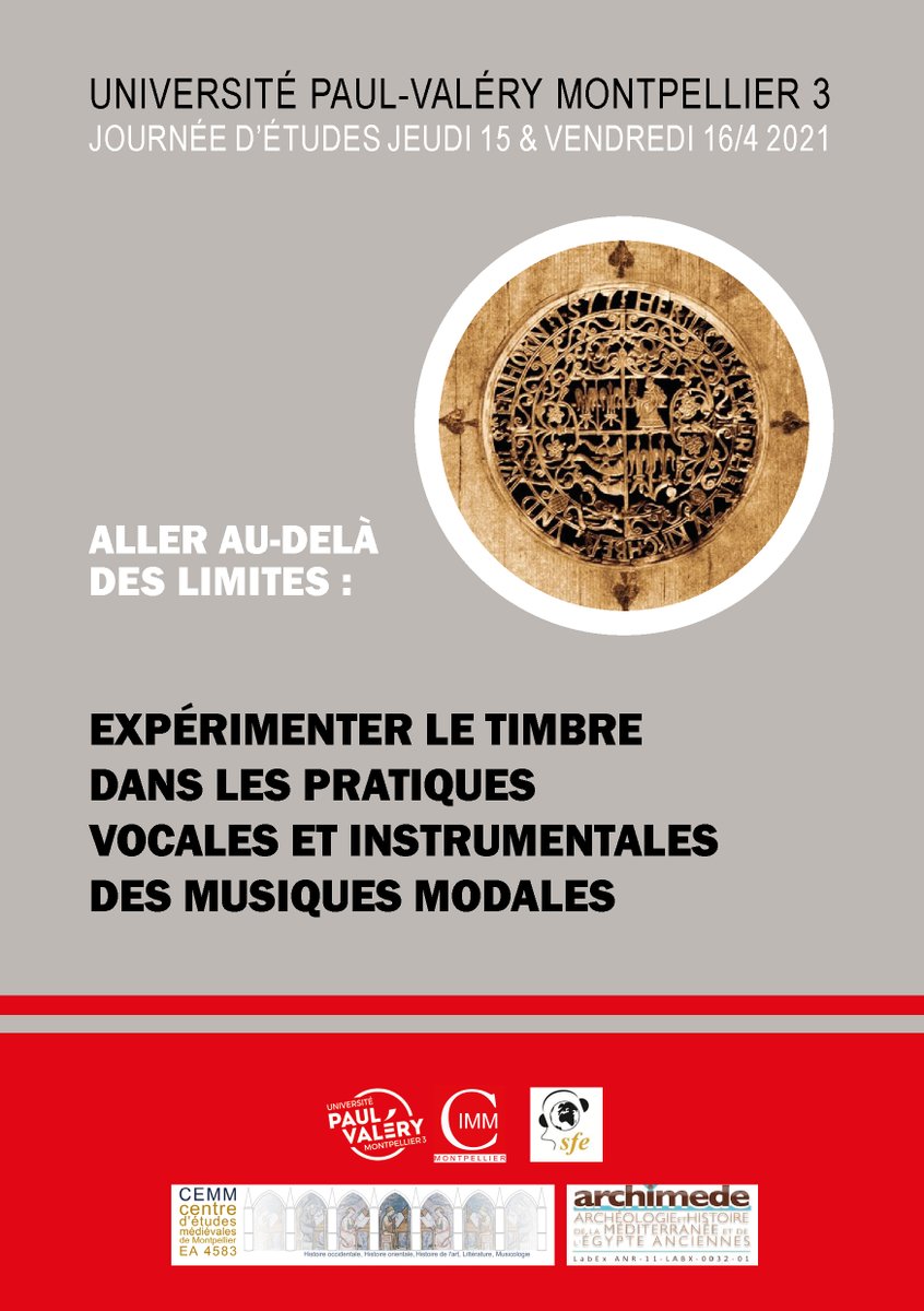 CIMMmontpellier's tweet photo. Jeudi 15 et vendredi 16 avril, journées d'étude en visioconférence avec 17 intervenants. Programme, abstracts et liens Zoom pour participer ici :
https://t.co/OAUPq79qnX
Organisation : CEMM, LabEx Archimède, Société française d'Ethnomusicologie et CIMM. https://t.co/XinRx9umN1
