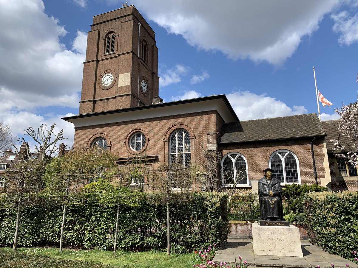 The south chapel at Chelsea Old Church was rebuilt in 1528 to serve More as his private chapel. There are capitals inside, supposedly designed by Holbein, which represent the various offices held by More (until his unfortunate run in with Henry VIII, of course…)