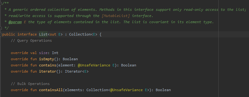 Zahra_HY's tweet image. Any reference or any idea to explain why parameter Type 'E' with @UnsafeVariance is used as an input in some of #Kotlin List class`s methods? #AndroidDev