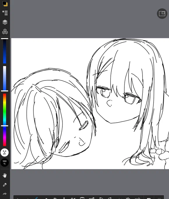 大崎姉妹ダブルなんちゃら描きかけ 
