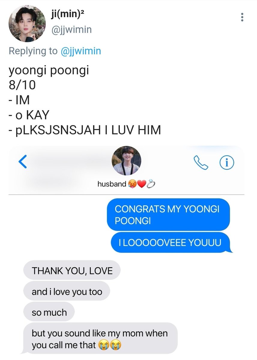  #yoonmin - rating my husband's responses to the names i call him thread