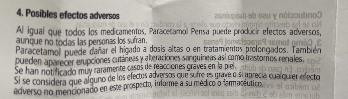 Náuseas, hemorragias, hinchazón, inflamación de ganglios linfáticos, eosinófilos elevados, reacciones graves en la piel. ¿Qué pasaría si durante una semana dedicásemos tiempo (mucho) en los medios a hablar de los raros efectos adversos del ibuprofeno y el paracetamol?