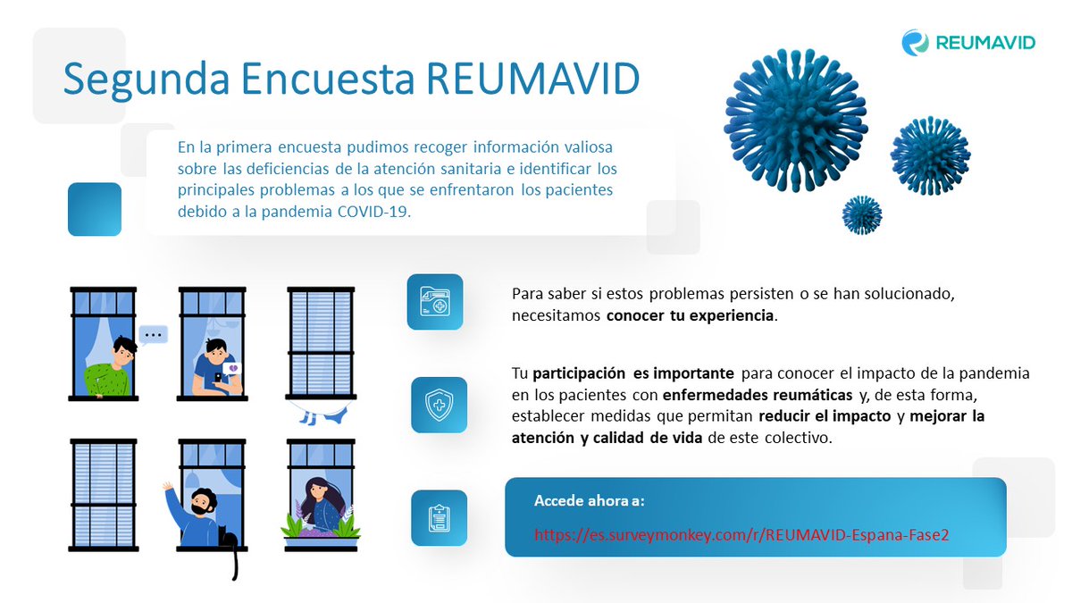 EspondilitisEAS's tweet photo. El 22 de abril se termina el plazo para poder completar la 2ª fase de la encuesta REUMAVID. Animamos a todos los pacientes reumáticos, que no lo hayan hecho aún, para que participen. 
https://t.co/UIFz0ts0EJ
Más información: https://t.co/QgX83IL7th
@CEADE_ 
#REUMAVID https://t.co/o3ZG3HPjTL