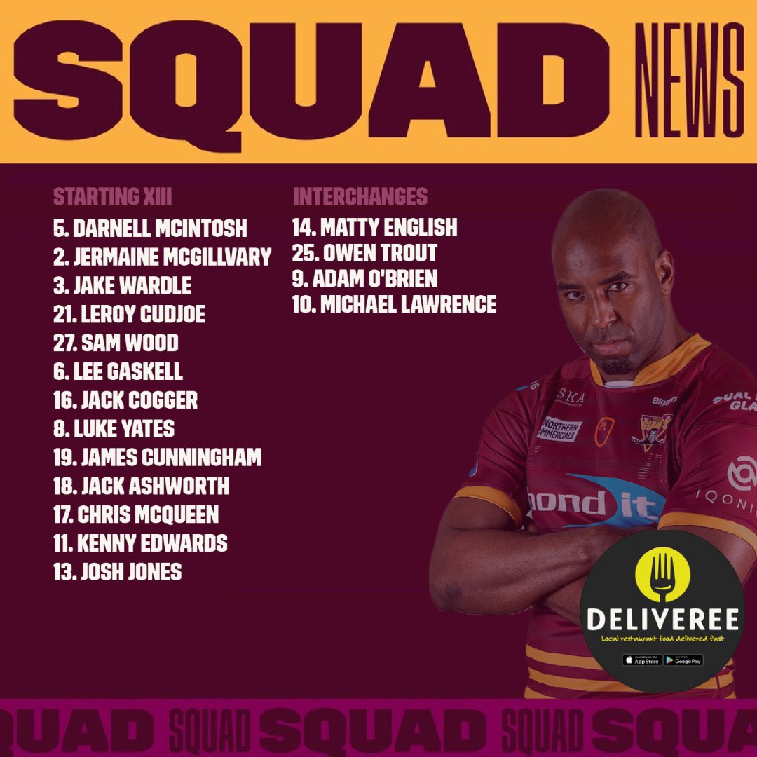 The Giants see Jack Ashworth make his debut this afternoon.Ian Watson’s side will see Jack Cogger and Lee Gaskell start in the halves with Darnell Mcintosh in at full back.  #ChallengeCup  #ChallengeCupRugby
