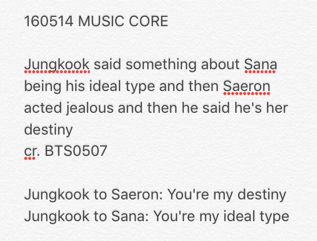 jeongguk said that sana was his ideal type but then saeron acted jealous and then he said he's her destiny— he flirting to other girls right in front of me