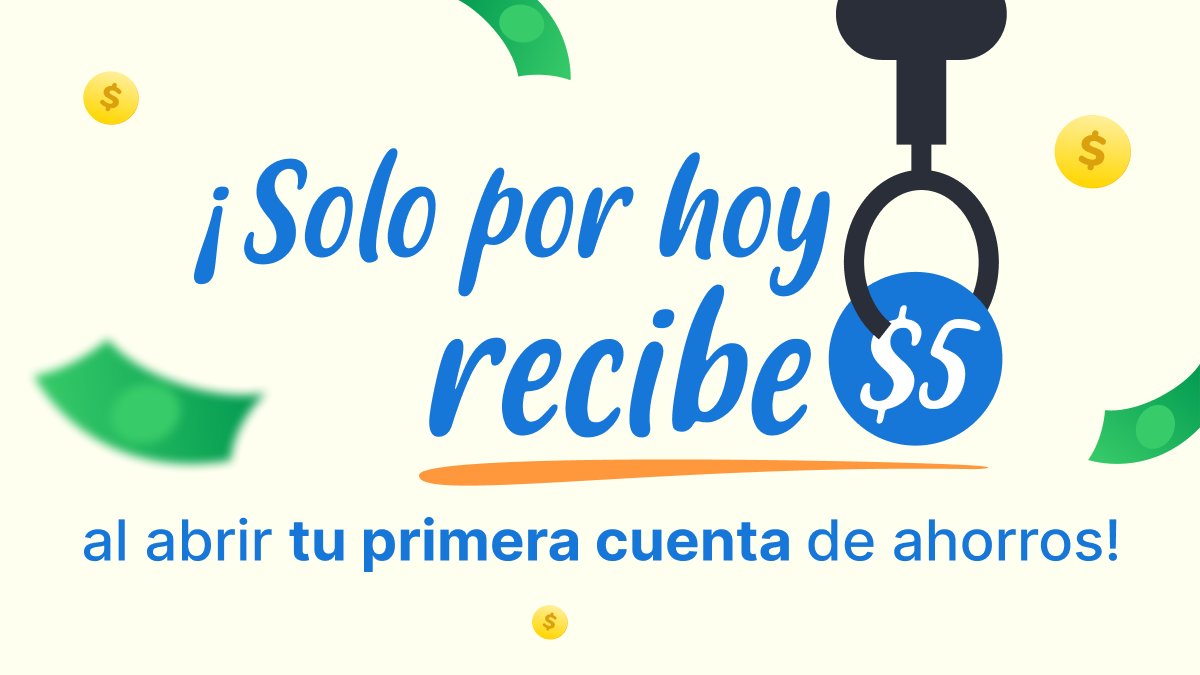 bancogeneral's tweet photo. ¡Solo por HOY! Tu primera cuenta de ahorros viene con $5 🤩 
Solo debes registrar tu correo aquí https://t.co/pkK6aTCvHH y abrir tu cuenta en el app 📲 https://t.co/QijcZ5sd8o
