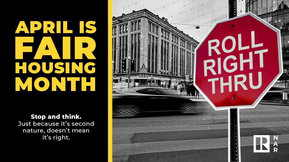 nardotrealtor's tweet photo. Rolling through your day on autopilot? Just because it’s second nature, doesn’t mean it’s right. Slow down and make sure you are providing equal service to all. #FairHousingMonth https://t.co/5WPpWzNeGJ https://t.co/NhPLgNkp1a