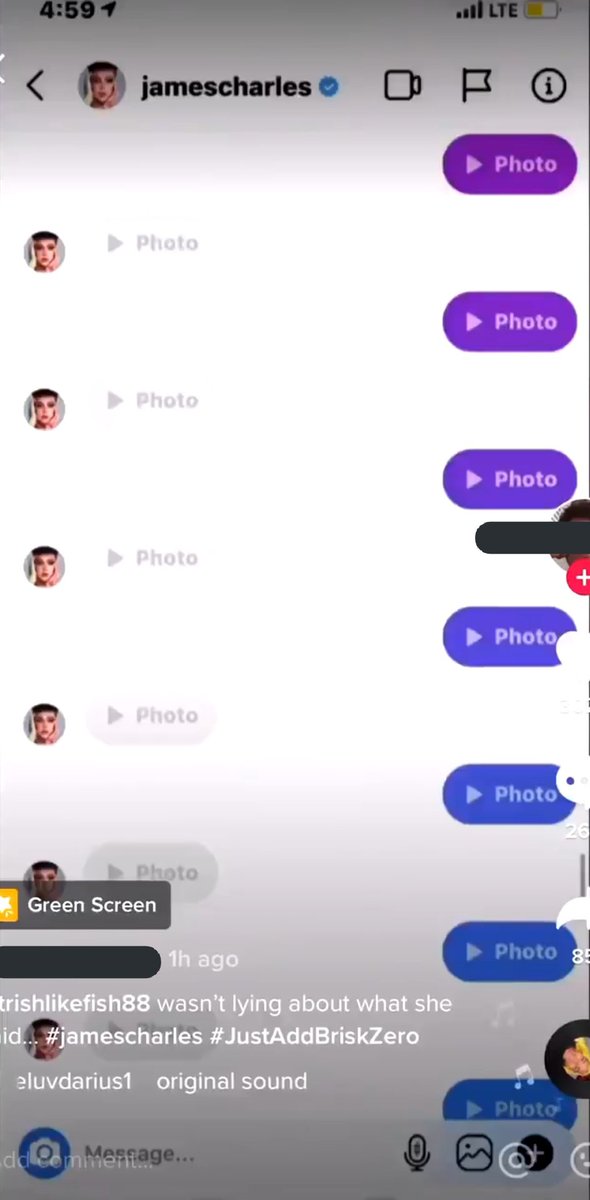 5. Another James Charles accusation. Dennis shows the texts out of order, by showing the kid telling James his age and then the photos. Yet he cropped out the time those two messages were sent. Don't worry, you can view them right here in order.