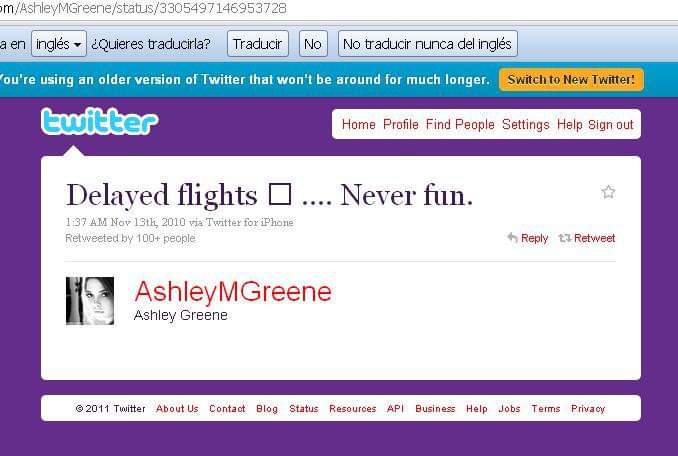 tnext morning, we were gonna go to the hotel, but when we check twitter in a computer -no smartphones thenwe find these tweets, ashley letting us know she was on her way (she never tweeted about traveling)and also bless that delayed flight that allowed us to arrive on time