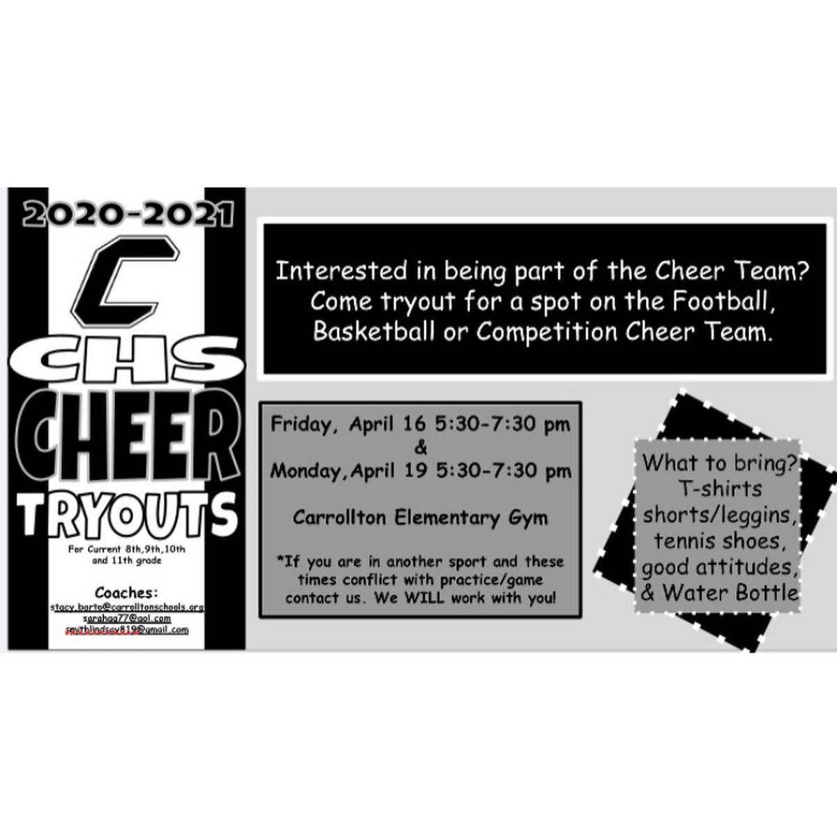 CHSCompTeam's tweet photo. Tryouts are coming soon! https://t.co/DXJuSoptOZ