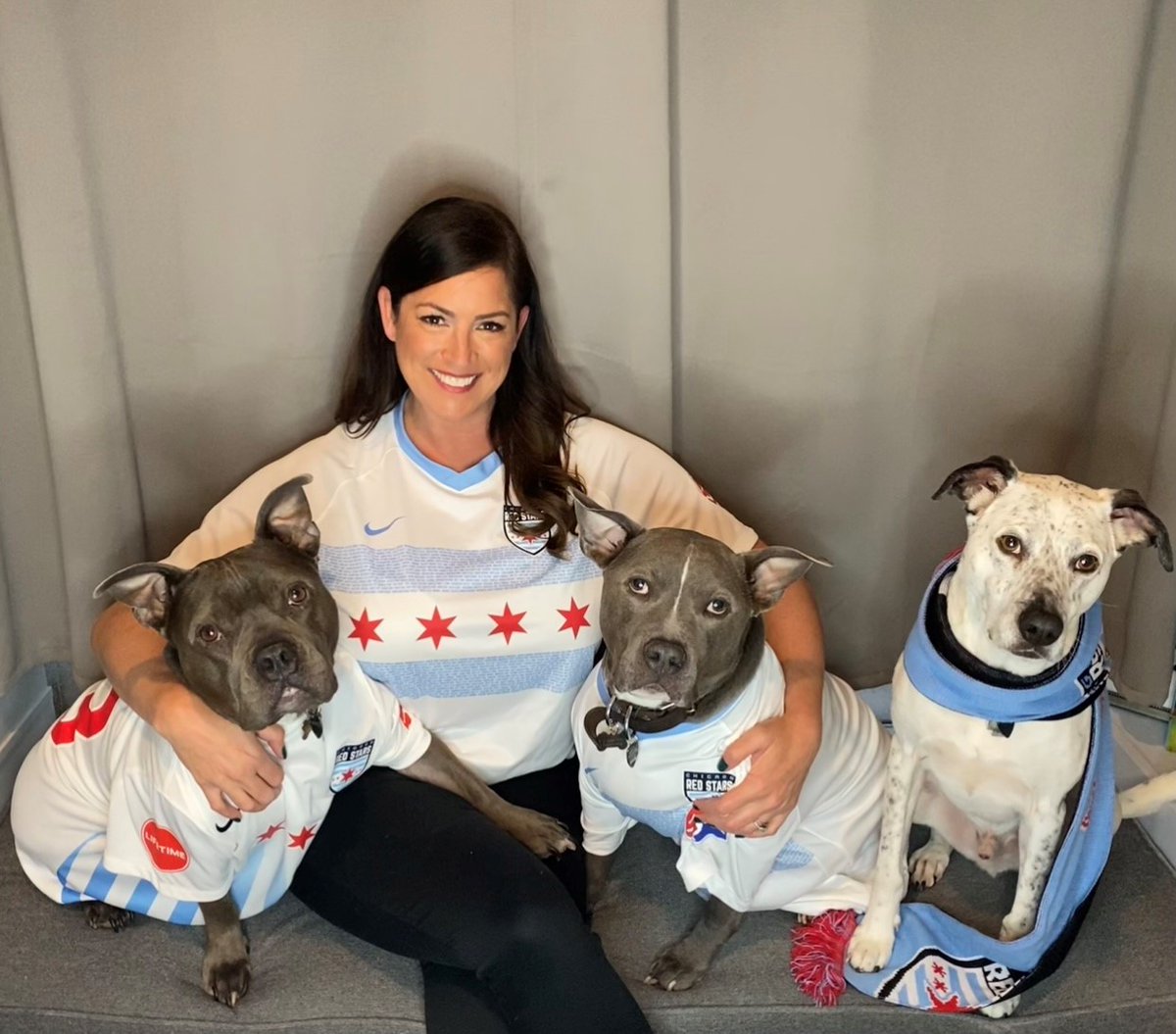 Next up:  @SarahSpain with *iconic*  @chicagoredstars supporters Banks, Haji and Fletch!  #ESPNRadio |  #NationalPetDay |  #MKOT |  #NWSL