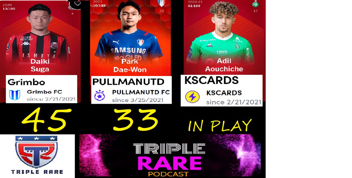 RareTriple's tweet image. Our 1st week challenge is live.. we picked one player each from our squad.. winner gets to pick a player from the losers squad on loan next week!!