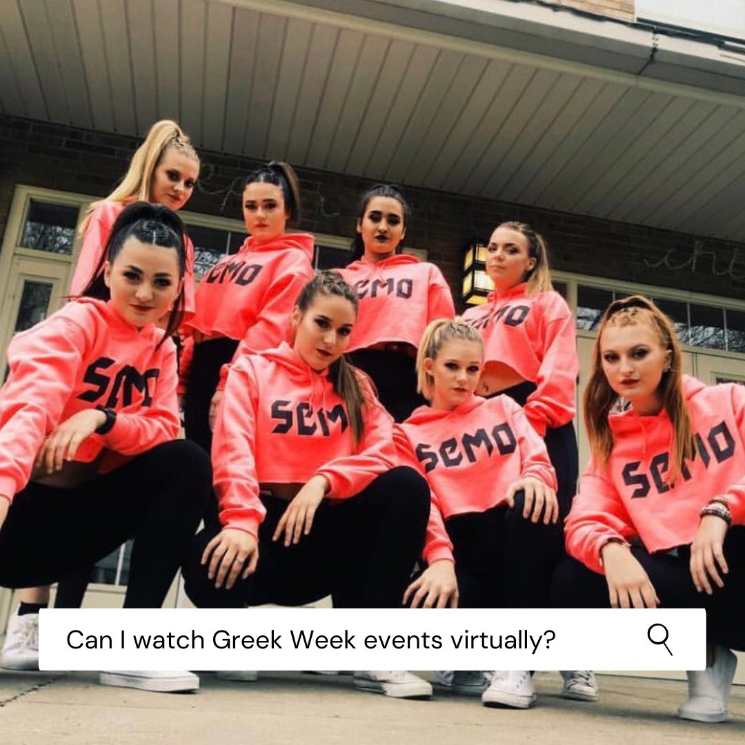 Happy first day of Greek week everyone! 

Be sure to watch out for links later this week as we be streaming the Dance Battle, Greek Sing, the speakers for Walk-a-Mile and All Greek Chapter so everyone can watch! #segreekweek21