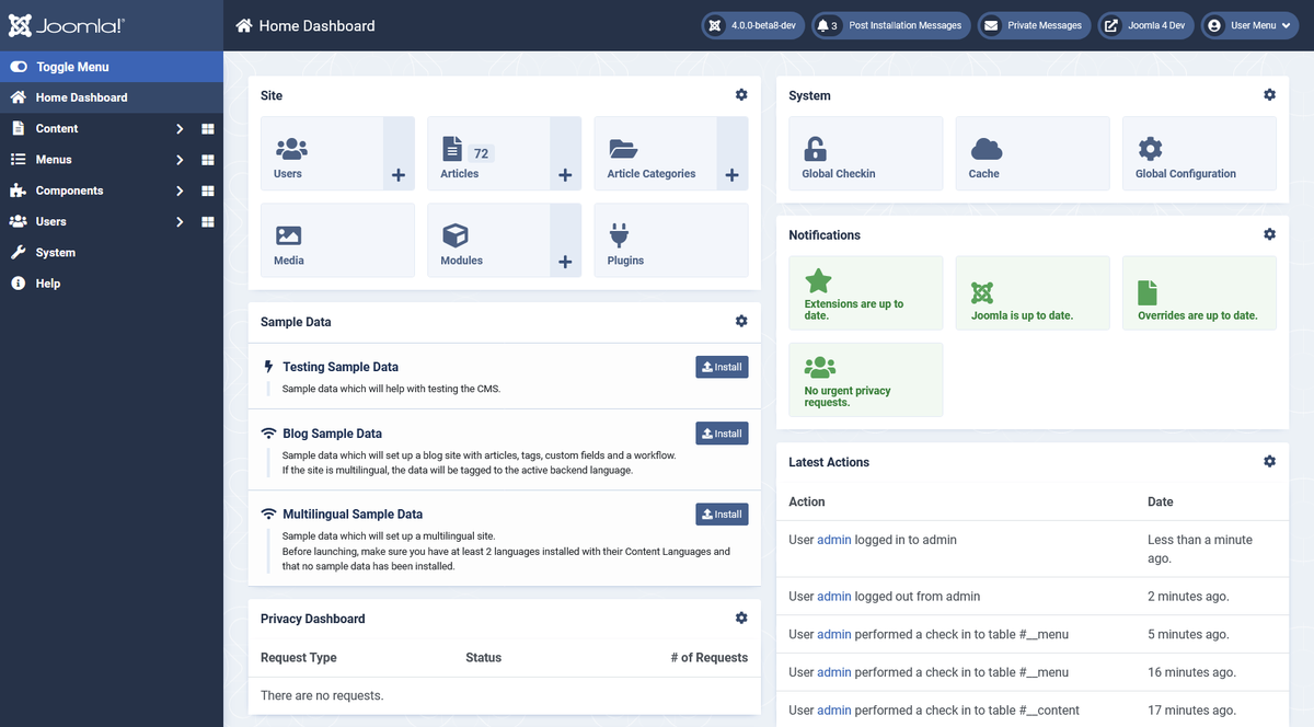 _ciar4n's tweet photo. Finally got around to finishing it... PR in on a repaint of the Joomla 4 admin😉 .. https://t.co/z3v1Uio9oJ https://t.co/TbH6HNcCoG