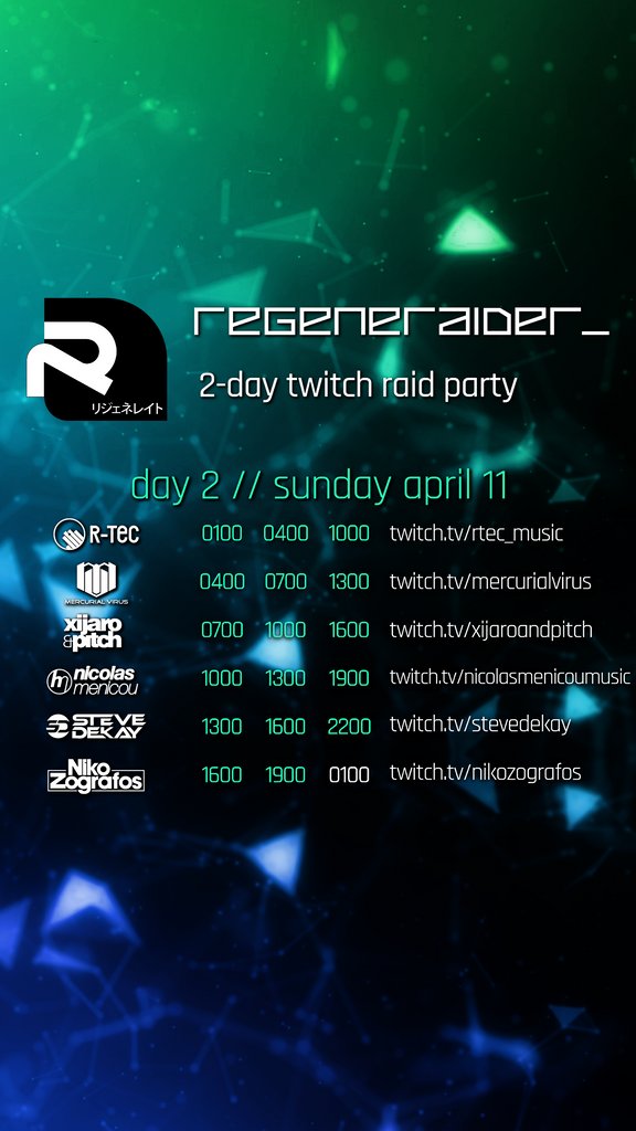 Tune In For Our Regeneraider Set 3 Hours Of Bangin 138 On Http Twitch Tv Xijaroandpitch Starting 4pm Cet 10am Edt 7am Pdt Regeneraider Regeneraterecordings Trancemusic Trancefamily Upliftingtrancepic Twitter Com Ebkrziaopf Xijaroandpitch