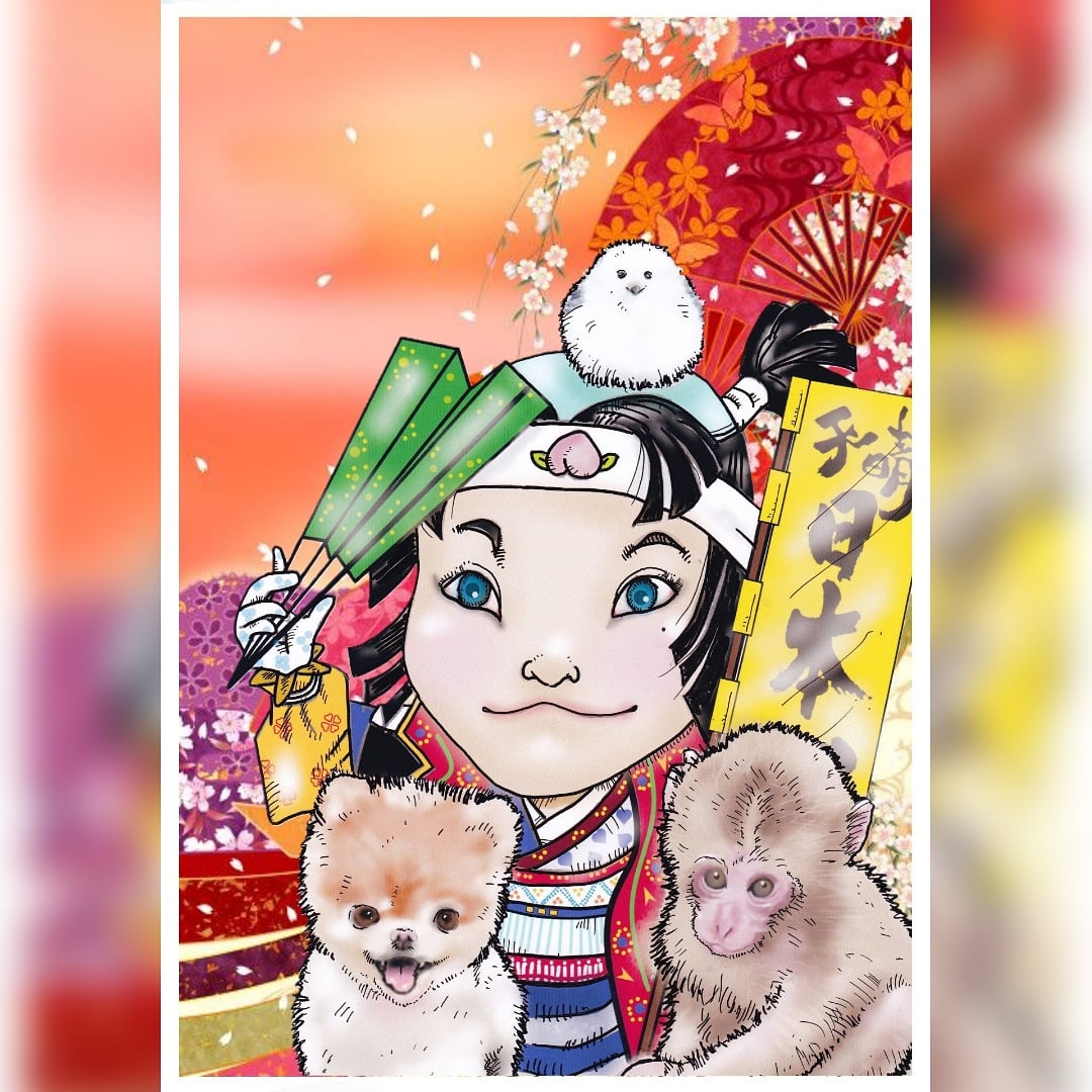 Koh よっ 桃太郎 Rio太郎 ん どっちだ どっちでもいいや よっ 家族イラスト 仲良し親子 猿好きな人と繋がりたい 男の子コーディネート 犬と猫が好き 明るい かわいい男子 かわいい女子イラスト 子供あるあるかな 桃太郎 きれいな服