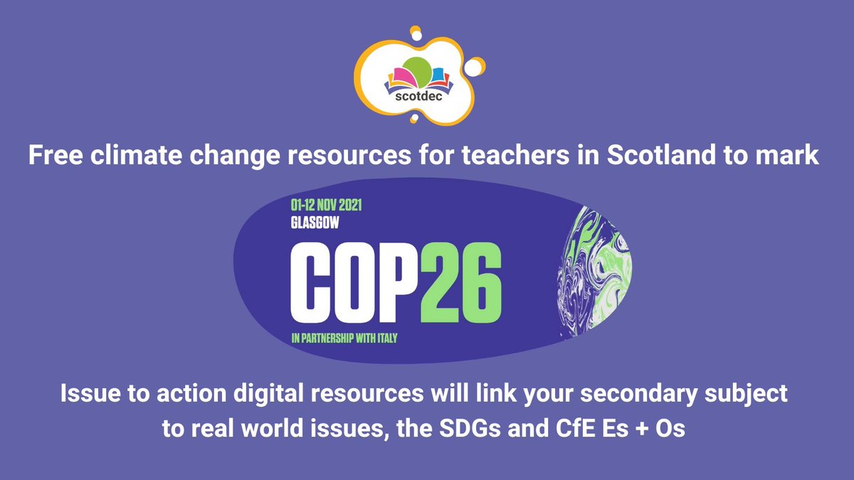Looking for some ready-to-go lesson plans around climate change and #COP26?

Our maths and english subject-specific secondary level #issuetoaction resources have climate change themed sections mapped to the SDGs and curriculum for excellence #CFE 

📥 lght.ly/d877j29