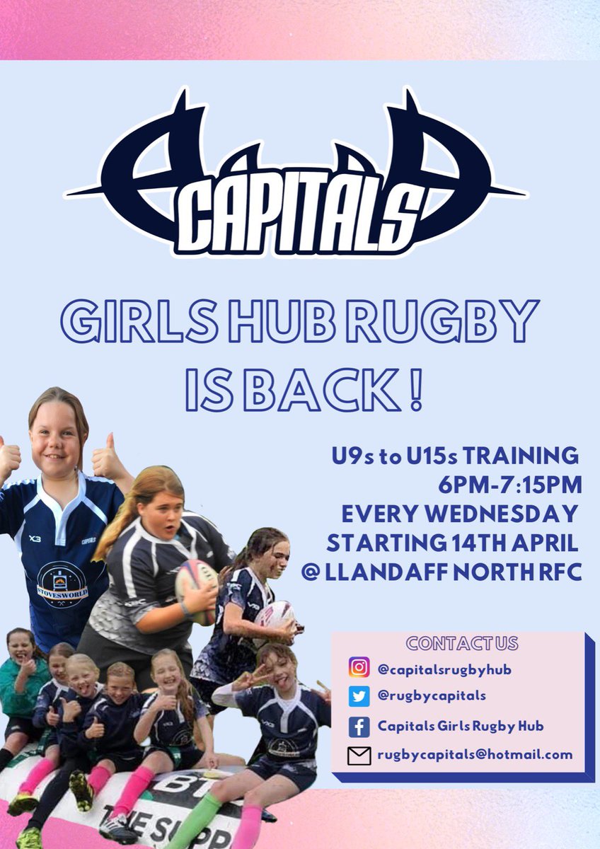 RugbyCapitals's tweet photo. ๐จ Anyone know of a girl that would be interested ๐ง๐ป! With limited spaces left for our first training session on ๐๐ฝ contact us if your child would like a slot. We welcome new players. @DistrictBGMG @czeksyboy @LNRFC #newmates #Inspiredbywomenssixnations https://t.co/FJv7nf98Pp