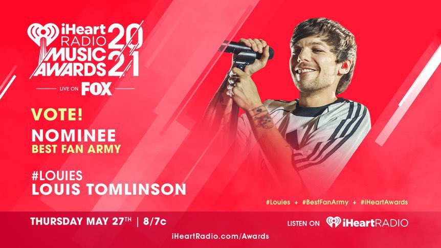 urethraphil's tweet photo. @TeamLouisNews @Louis_Tomlinson we love louis !!<3
I vote #Louies for #BestFanArmy at the #iHeartAwards https://t.co/lEs8S25PLs
