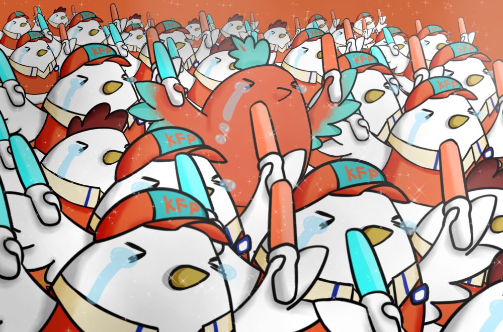 too many glowstick > < bird no humans hat crowd  illustration images