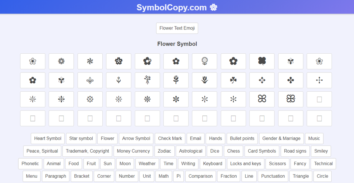 Copy and paste symbols.