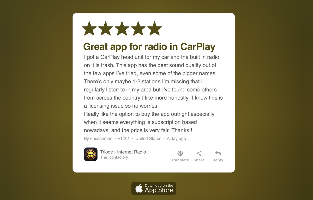 Nice review for <a href="/TriodeApp/">Triode</a>. Stuff like this makes my day. 🖖