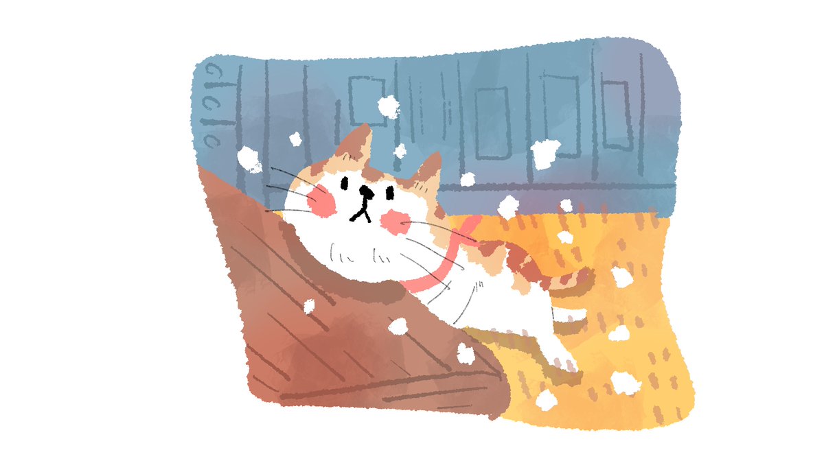 「「あごが楽ちんだニャ」#イラスト#ねこ 」|今日マトメのイラスト