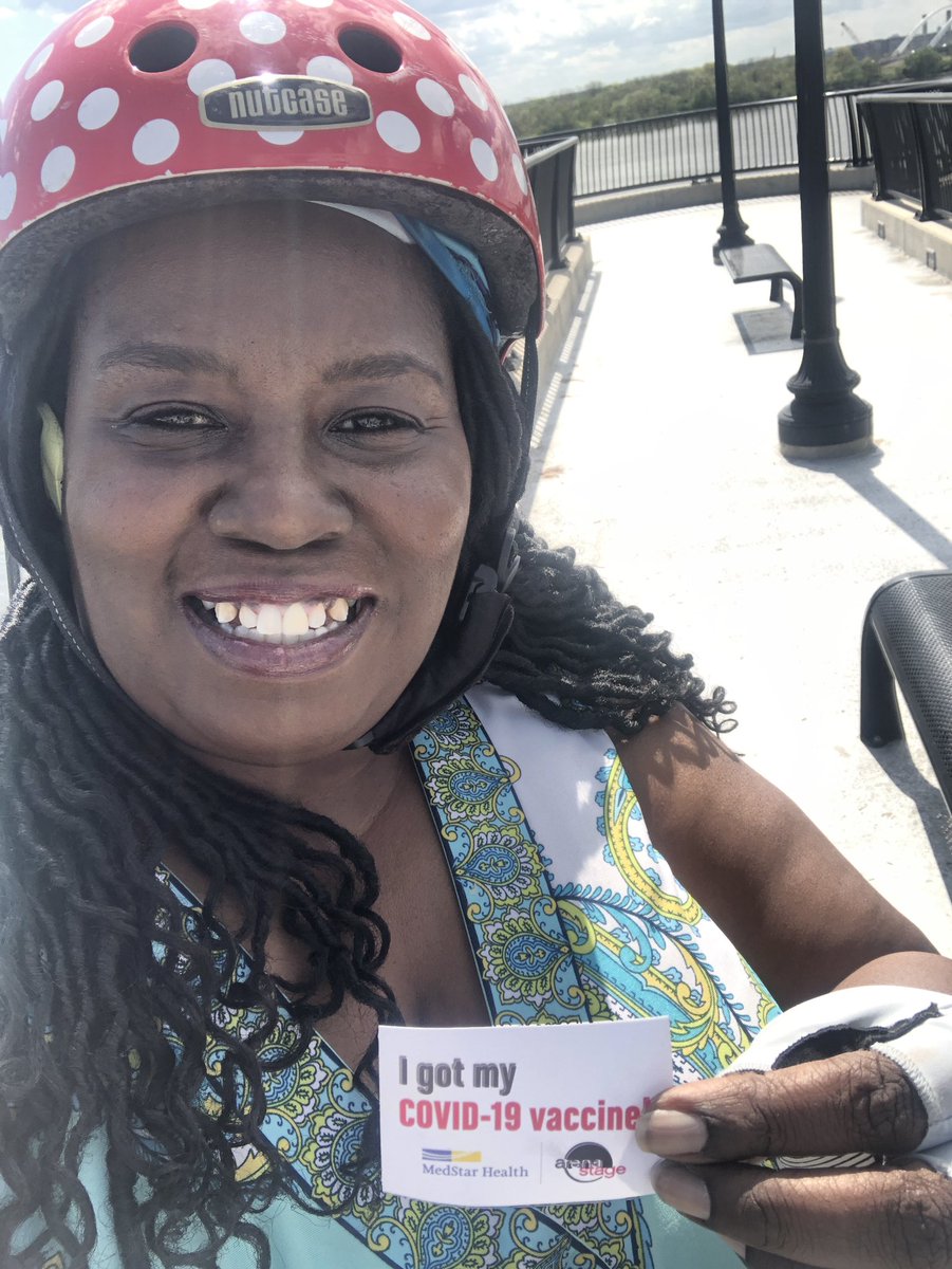 girlonbluebike's tweet photo. Rode my bike to get my covid shot today @arenastage. The  woman who gave me the shot asked if I biked there. I said yup. She said I've always wanted to learn how to ride a bike. So guess who's using their LCI to teach her how to ride a bike 😊 https://t.co/YjRfTcwz2p