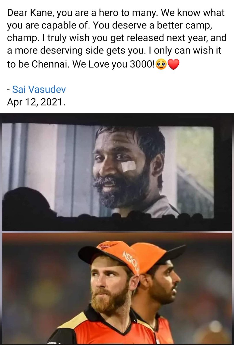 SaiVasudev1's tweet photo. Dear @SunRisers please bring back Kane 🥺🙏🧡
@ESPNcricinfo
@cricbuzz
@Cricketracker
#bringbackkane #ipl2021 https://t.co/V5ygcS2FU1