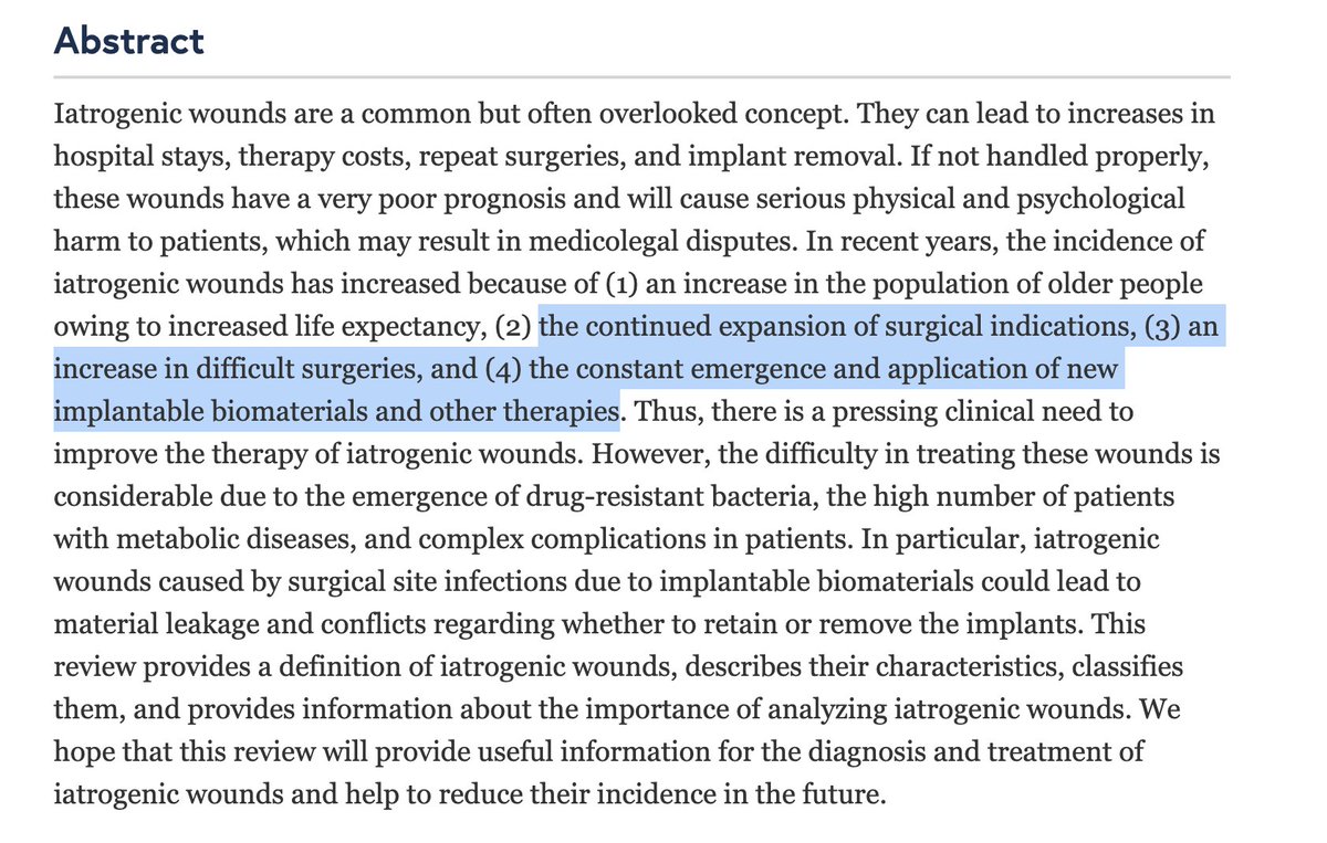 Abstract: We keep finding new ways to hurt people because we keep coming up with new reasons to stick things in people and call it medicine. https://burnstrauma.biomedcentral.com/articles/10.1186/s41038-019-0155-2
