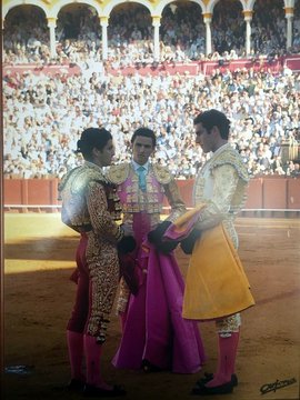 portaltaurino's tweet photo. Hoy hace 16 años de la alternativa de @CortesSalvadorM en la Maestranza de Sevilla, Lunes de Farolillos, padrino fue Morante de la Puebla y testigo Matías @mtejela, con "Embajador" de Núñez del Cuvillo. Al 6º le cortó las 2 orejas https://t.co/xfLXmOvXmU … https://t.co/0CdjZnvMt5